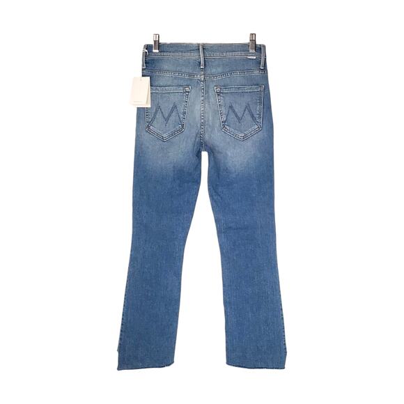 Mother The Insider Crop Step Fray Denim Jeans Shoot To Thrill Wash Blue Size 26 - Picture 2 of 10